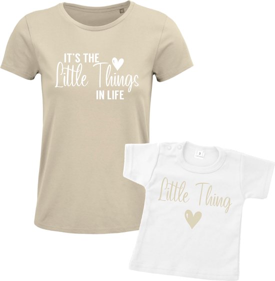 Matching shirt Moeder & Dochter Moeder & Zoon | Its the little things in life | Dames Maat L Kind Maat 68 van Merkloos