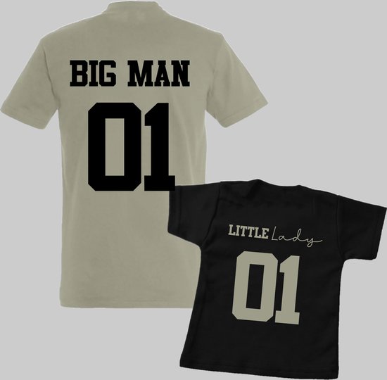 Matching shirts vader en dochter-Vaderdag cadeau-Cadeau voor Papa-Heren Maat XL-Kind Maat 80 van Little King.
