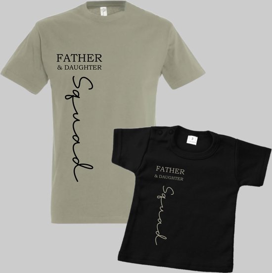 Matching shirts vader en dochter-Vaderdag cadeau-Father&Daughter squad-Cadeau voor Papa-Heren Maat L-Kind Maat 86 van Spreadshirt