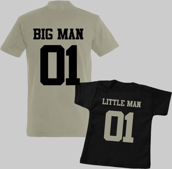 Matching shirts vader en zoon-Vaderdag cadeau-Cadeau voor Papa-Heren Maat Xxl-Kind Maat 80 van Little King.