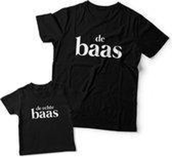 Matching shirts Vader & Zoon - De Echte Baas - Papa maat XL & Zoon maat 80 van Love Baby & Tummy