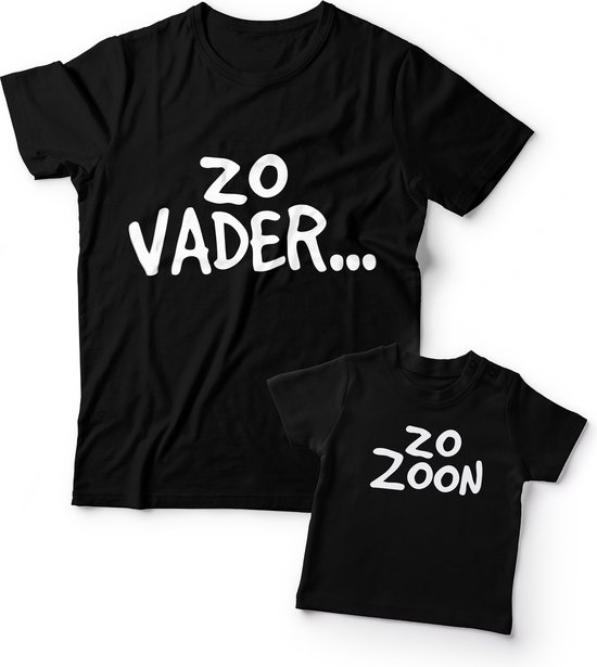 Matching shirts Vader & Zoon | Zo Vader Zo Zoon | Papa maat XL & Zoon maat 68 van Helloo Hoi