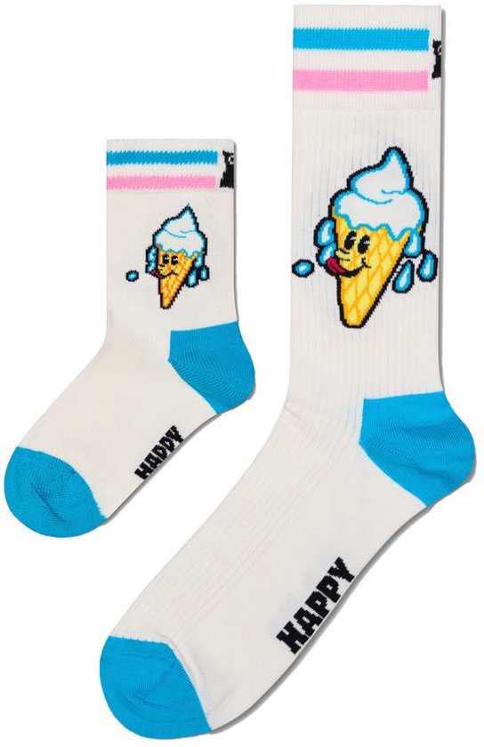 Matching sokken Ice Cream | Maat: Ouder 41 - 46, Kind 0-12 maanden | wit, blauw, roze van Merkloos