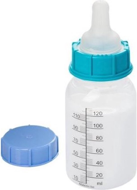 Materni 10x Babyfles 120 ml - 10 gebruiksklare zuigflessen met afsluitdop en large slow flow speen met speenbeschermer. van Materni