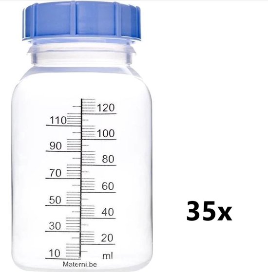 Materni Home 35 stuks Moedermelkbewaarflessen met dop 120 ml van MATE
