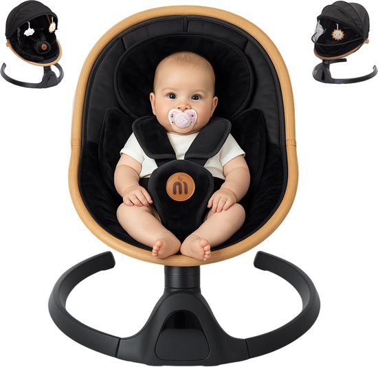 MATTI® - Elektrische Wipstoel - Babyschommel - Schommelstoel - Babyswing - Incl. Bluetooth & Afstandsbediening van Merkloos