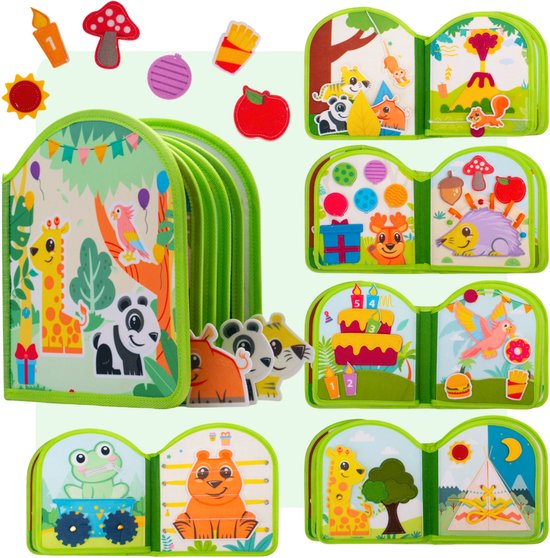 Mauzek® Busy Board Bos - Montessori speelgoed - Peuter Speelgoed - Dreumes - Activiteitenboek - Sensorisch Speelgoed - Reisspeelgoed - Educatief Speelgoed - Jongens - Meisjes - Voor in de auto - Voor onderweg - 1 jaar - 2 jaar - 3 jaar - 4 jaar van Mauzek