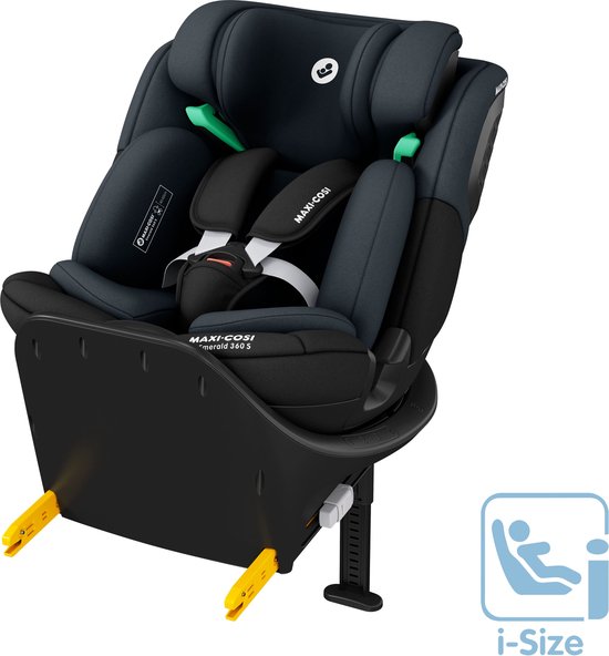Maxi-Cosi Emerald 360 S i-Size - Autostoel - Tonal Black - Vanaf de geboorte tot 12 jaar van Maxi-Cosi