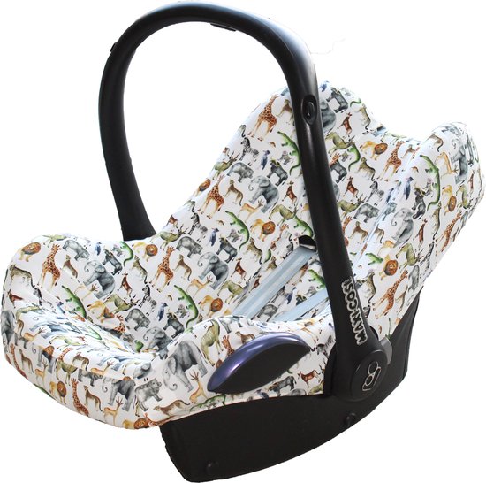 Maxi Cosi hoes Cabriofix Pebble Citi en meer - Autostoelhoes Groep 0 - Universeel - Baby Cadeau - Combineer met bijpassende Wallabiezzz Zonnekap Gordelbeschermer en Speendoekje - Safari van Maxi-Cosi