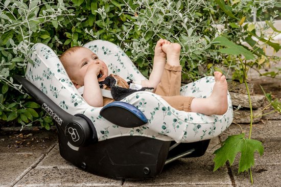 Maxi Cosi hoes – wasbaar katoen – past op CabrioFix, Pebble, Citi – groep 0+ autostoel – geschikt voor 3-puntsgordel – Wallabiezzz Eucalyptus van Merkloos