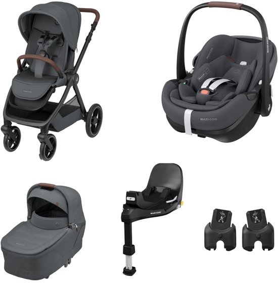 Maxi-Cosi Oxford Plus, Pebble 360 Pro2, FamilyFix 360 Pro, Adapters bundel, Twillic Graphite