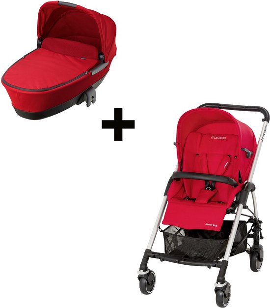 Maxi Cosi Streety Plus Set kinderwagen - buggy Intens Red van Merkloos