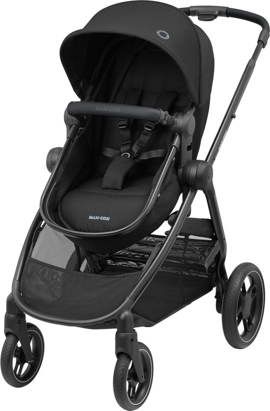 Maxi-Cosi Zelia³ kinderwagen - Essential Black (zwart frame + zwart leer) van Maxi-Cosi