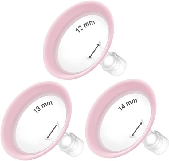 Maymom MyFit Pano Goldie Pack Flanges - Set 3 Sizes (12/13/14mm) - Compatible with Medela Breast Pumps and Maymom Connectors - BPA Free