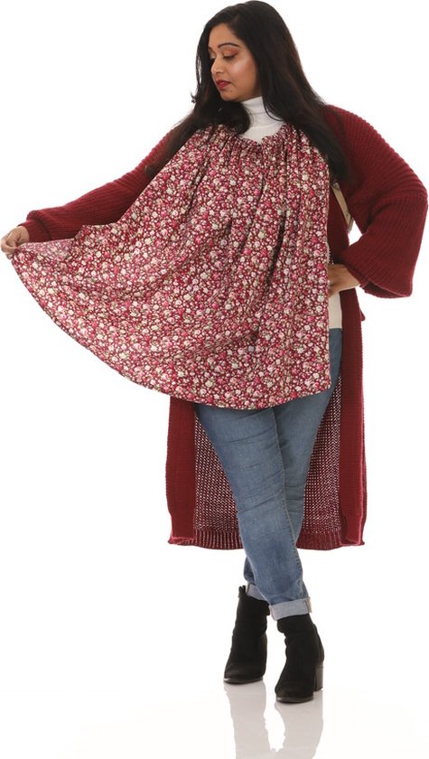 MBlove voedingsdoek L Bordeaux Rozenmotief incl. Basisband van MB