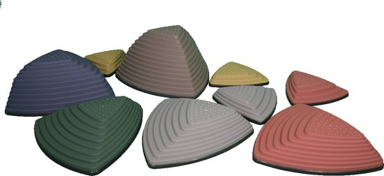 MDsport- Rivierstenen en heuveltoppenset - Set van 9 - Pastel van MDsport