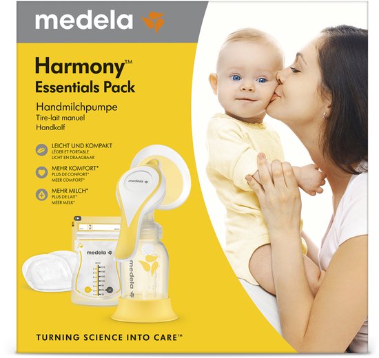 Medela Harmony Essentials Pack - Enkele Handkolf Set - Inclusief Medela Bewaarzakjes & Medela Ultra-Ademende Zoogkompressen van Merkloos