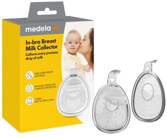 Medela In-bra Breast Milk Collector - Vangt Moedermelk Op - Discreet in Bh - Anatomische Vorm - Zacht Siliconen van Merkloos