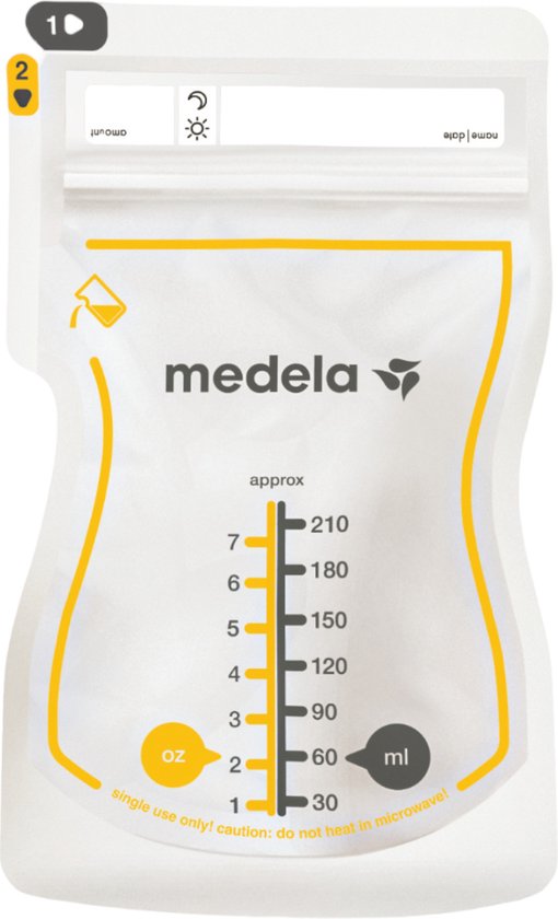 Medela Moedermelk Bewaarzakjes met Schenktuit 180cc van Medela