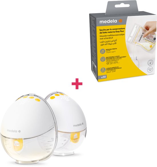 Medela Motion InBra dubbel + Moedermelk bewaarzakjes 50 stuks van Medela