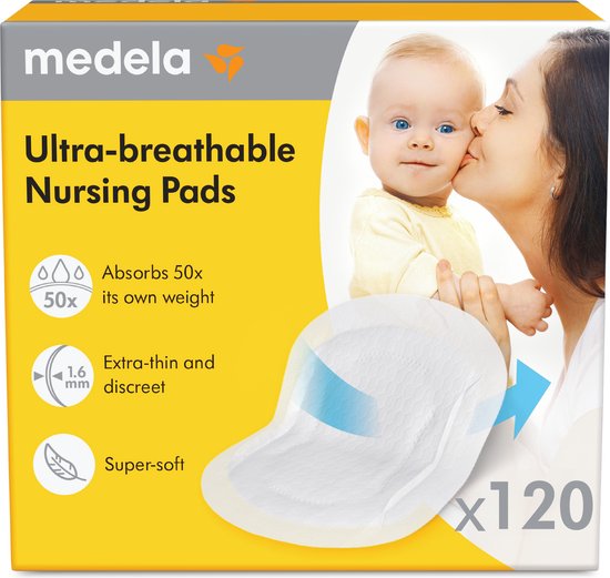Medela zoogcompressen wegwerp - 120 stuks - Nieuw - ultra-ademend van Medela