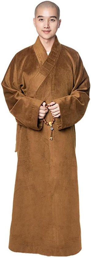 Meditatiejas voor heren van lamswol voor de winter, boeddhistisch shaolin monniksgewaad,bruin,44B