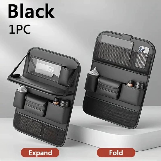 Meedeer Autostoel Organizer-Inklapbaar-Multi pocket organizer-Tablet Houder-Grote organisator voor kinderen op de achterbank-Waterdicht-Multi-partitie-Slijtvast-Zwart