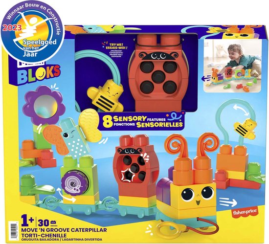 MEGA Bloks Beweeg en swing rups - 30 blokken - Bouwstenen met geluiden van MEGA Bloks