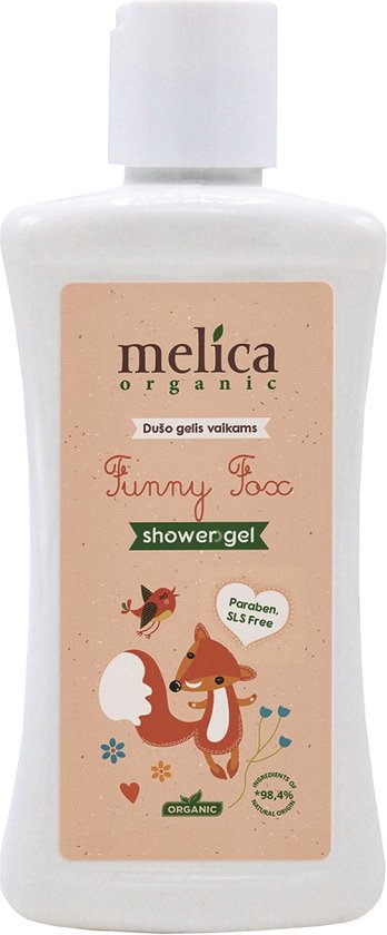 MELICA ORGANIC Biologisch 98,4% Natuurlijke BABY DOUCHEGEL "FUNNY FOX" zonder parabenen, SLS, SLES met pompje 300ml van Merkloos