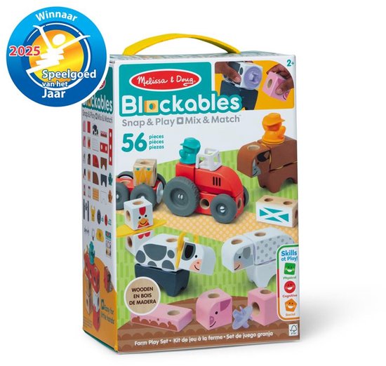 Melissa & Doug - Blockables™ Boerderij speelset - met draagbare bewaardoos van Melissa & Doug