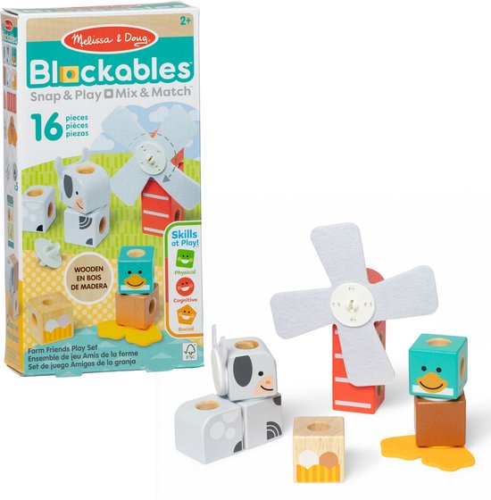Melissa & Doug - Blockables™ Boerderijdieren - 360° bouwen van Melissa & Doug