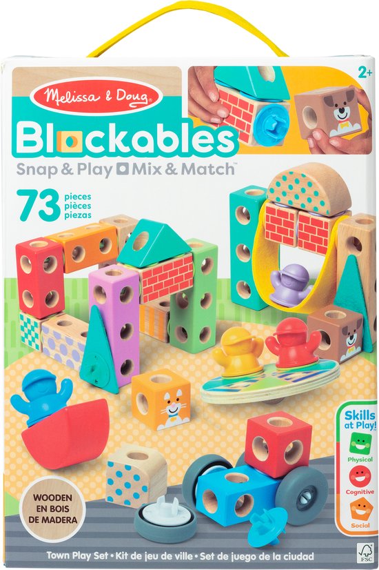 Melissa & Doug – Blockables™ Stad speelset – met draagbare bewaardoos van Melissa & Doug