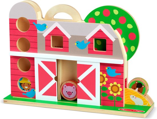 Melissa & Doug GO Tots Houten boerenerf tuimelpret (met 4 schijven) - Houten peuterspeelgoed - Ontwikkelings speelgoed voor baby's - 12 maanden + - Cadeau voor baby jongens en -meisjes van Melissa & Doug
