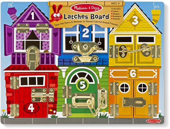 Melissa & Doug – Houten activiteitenbord – Sloten en grendels van Melissa & Doug