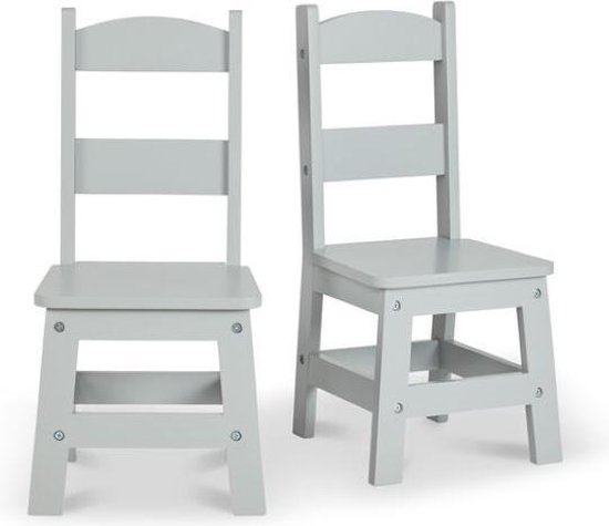 Melissa & Doug - Houten kinderstoel set van 2 - Grijs van Melissa & Doug