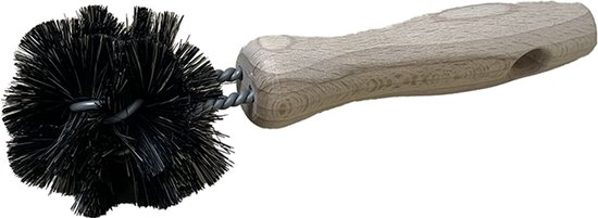 Melk- & Kolfonderdelen Borstel – Kleine Afwasborstel met Houten Handvat – 360° Reinigingsborstel voor Flessen, Mondstukken & Gootsteen
