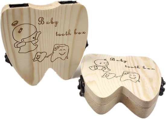 Melk tanden doos - de tandenfee - tandendoosje voor melktanden van meisjes - geschikt voor doop- en verjaardagscadeau-ideeën - tand bewaren - herinneringen bewaren van Merkloos