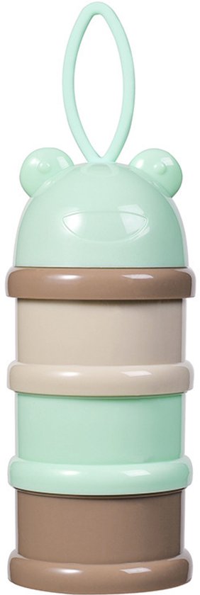 Melkdispenser - Draagbare melkpoederdispenser met 4 compartimenten en schenktuit - Stapelbare doos - Geschikt voor snacks - Melkpoeder - Snacks - Lichtblauw - Maat 11