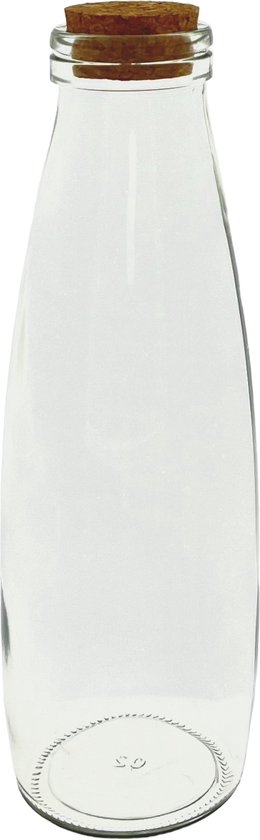 Melkfles met kurk - Ideaal voor o.a. Bed & Breakfast of Horeca - waterfles Melkfles of sapfles - 500ml - 24 Stuks