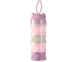 Melkpoeder Toren - 4 laags - Paars - Roze - Beer - Doseertoren van Merkloos