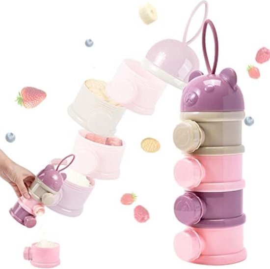 Melkpoeder Toren - Melkpoeder Bewaarbakjes - Melkpoeder Bewaardoos - Paars van KIOKids