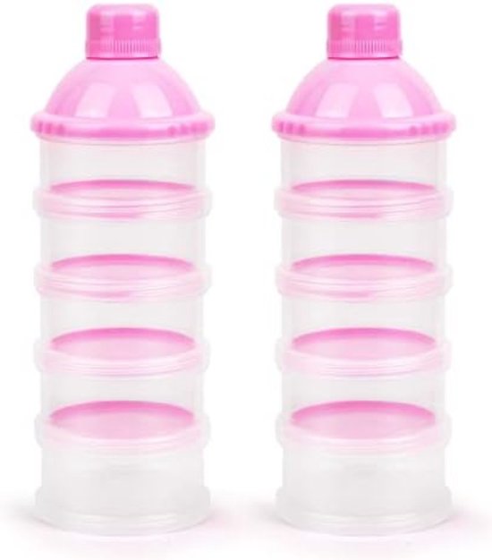 Melkpoeder Toren - Melkpoeder Bewaarbakjes - Melkpoeder Bewaardoos - Roze van Dilersed