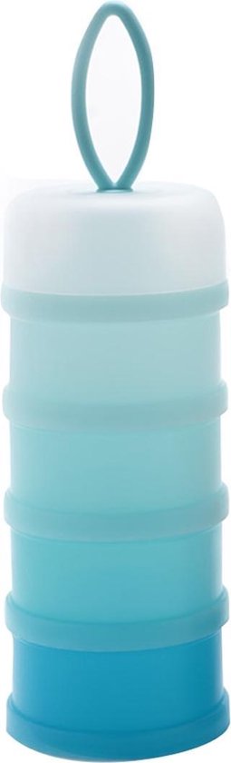 Melkpoeder Toren  - Melkpoeder Doseerdoosjes - Babyvoeding - Bewaarbakjes - Schenktuit - BPA vrij - Meenemen en bewaren - Dispenser - Melkpoeder - Snacks - 4 laags - Family Favorites - Kraamcadeau - BLAUW van Family Favorites