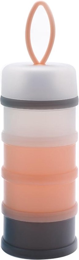 Melkpoeder Toren - Melkpoeder Doseerdoosjes - Babyvoeding - Bewaarbakjes - Schenktuit - BPA vrij - Meenemen en bewaren - Dispenser - Melkpoeder - Snacks - 4 laags - Family Favorites - Kraamcadeau - ROZE van Family Favorites