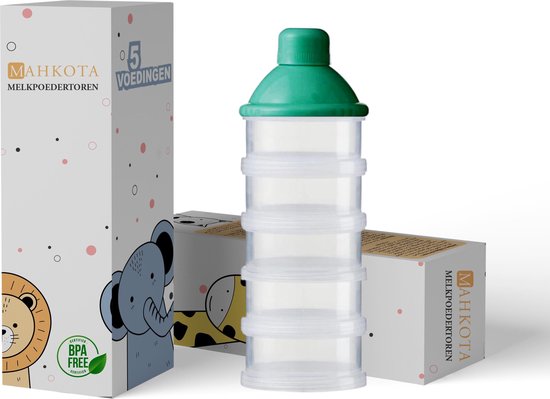 Melkpoeder Toren Mint Groen| Babypoeder Doseerdoosje - Doseerflesje - Kraamcadeau - Bewaarbakjes - Dispenser van Little Dutch