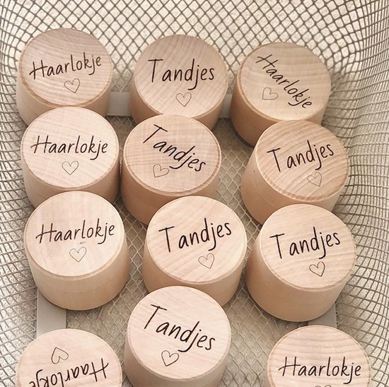 Melktanden- en haarlokdoosje - tandendoosje - eerste haarlokje - bewaardoosjes set - Tand & Haarlok doosje - Kraam cadeau - Geboorte cadeau van Merkloos