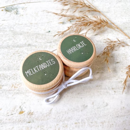 Melktanden- en haarlokdoosjes | tandendoosje | eerste haarlokje | bewaardoosjes set | Donkergroen van Merkloos