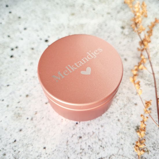 Melktandendoosje | Roze | Metalen tandendoosje | Bewaarblikje tandjes van Mikołów