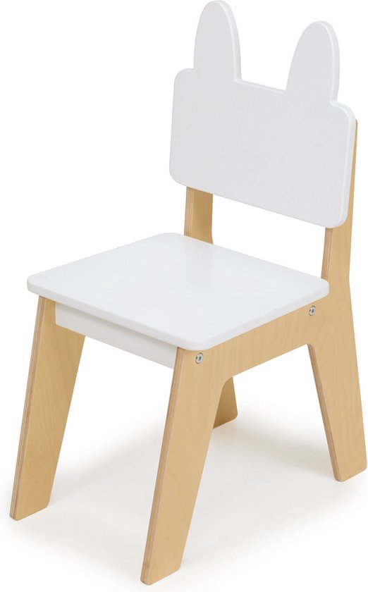 Mentari Kindermeubels: STOEL KONIJN 27x39x56,5cm, zithoogte 28cm, in hout, in doos, 3-6j van Merkloos