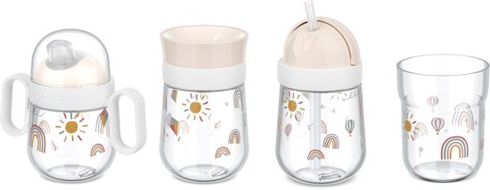 Mepal Beker set Mio - 4 verschillende bekers varieren van 200 ml tot 300 ml - Sunshine & Rainbow